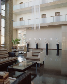 Фото интерьера входной зоны отеля в современном стиле