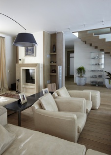 Фото интерьера гостиной дома в эко стиле