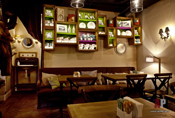 Фото интерьера лаунжа ресторана в стиле фьюжн