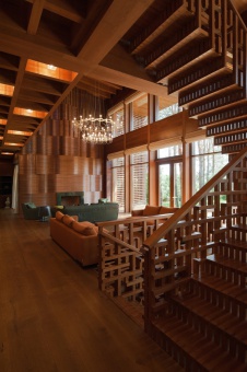 Фото интерьера гостиной дома в эко стиле