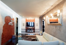 Фото интерьера гостиной небольшой квартиры в стиле фьюжн