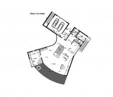 Дом Веер. Планировка первого этажа. Общая площадь - 1256,7 кв. м.
