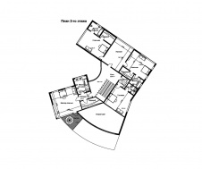 Дом Веер. Планировка второго этажа. Общая площадь - 1256,7 кв. м.