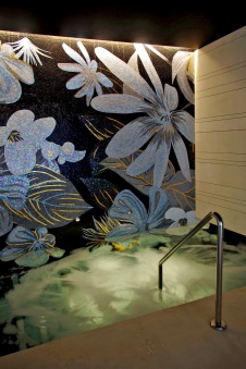 Фото интерьера бассейна бани в стиле минимализм