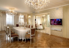 Фото интерьера столовой квартиры в классическом стиле
