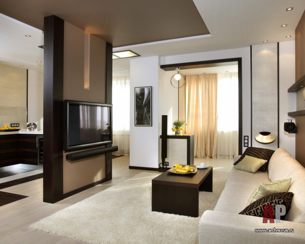 Фото интерьера зоны отдыха квартиры в стиле минимализм