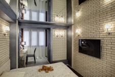 Фото интерьера спальни небольшой квартиры в современном стиле