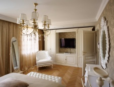 Фото интерьера спальни небольшого дома в стиле неоклассика