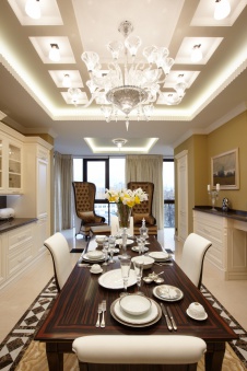 Фото интерьера столовой квартиры в стиле ар-деко