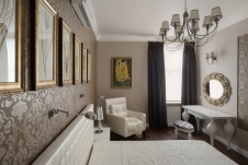 Фото интерьера спальни квартиры в стиле фьюжн