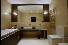 Фото интерьера санузла четырехкомнатной квартиры в стиле минимализм