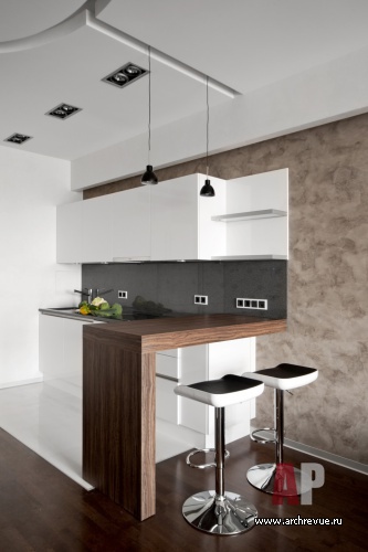 Фото интерьера кухни небольшой квартиры в стиле лофт