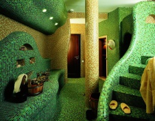 Фото интерьера сауны загородного дома в современном стиле