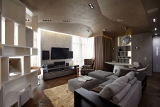 Фото интерьера гостиной небольшой квартиры в современном стиле