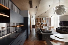 Фото интерьера кухни небольшой квартиры в современном стиле