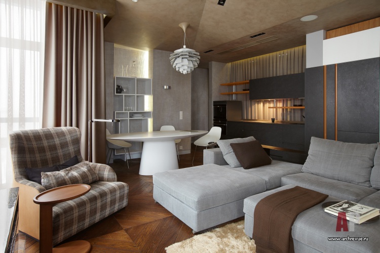 Фото интерьера столовой небольшой квартиры в современном стиле Фото интерьера зоны отдыха небольшой квартиры в современном стиле