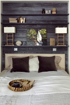 Фото интерьера спальни небольшой квартиры в современном стиле