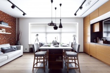 Фото интерьера столовой небольшой квартиры в современном стиле