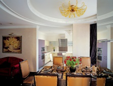 Фото интерьера столовая квартира в стиле фьюжн