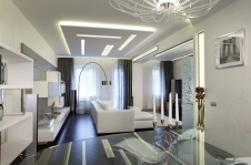 Фото интерьера гостиной таунхуса в стиле минимализм