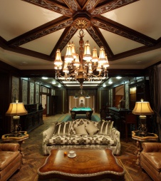 Фото интерьера бильярдной загородного дома