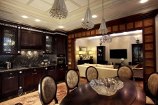 Фото интерьера столовой квартиры в стиле ар-деко Фото интерьера кухни квартиры в стиле ар-деко