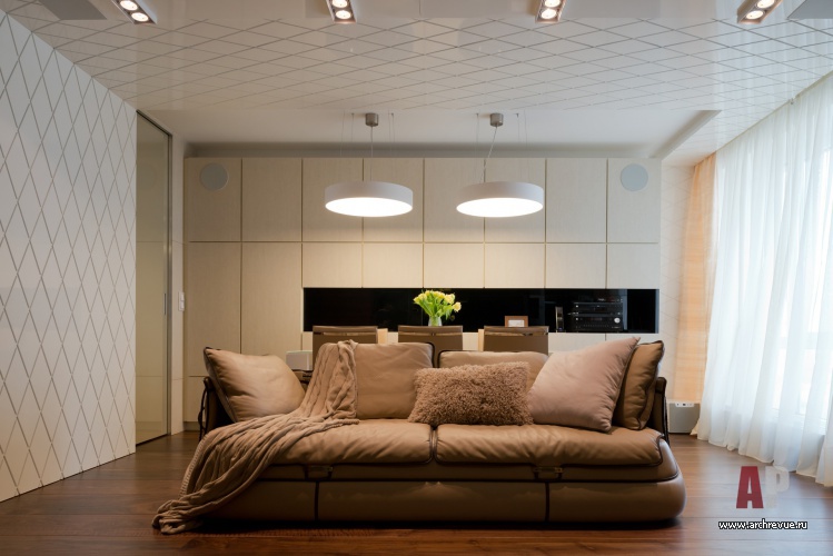 Фото интерьера зоны отдыха небольшой квартиры в современном стиле