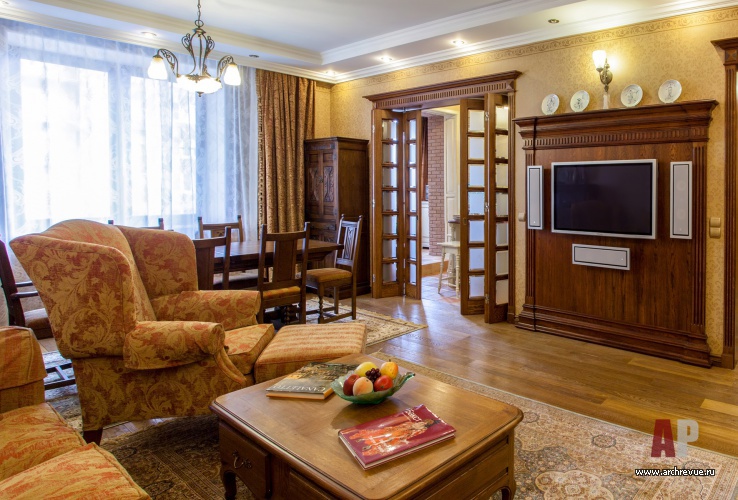 Фото интерьера зоны отдыха квартиры в английском стиле