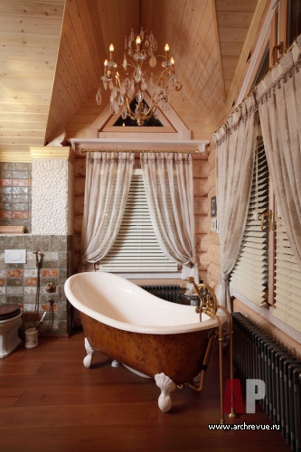 Фото интерьера ванной дома в стиле кантри