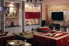 Фото интерьера домашнего кинотеатра квартиры в стиле классика