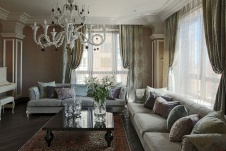 Фото интерьера гостиной квартиры в стиле неоклассика