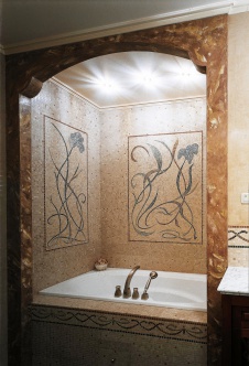 Фото интерьера ванной квартиры в стиле ар-деко