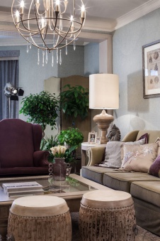 Фото интерьера гостиной квартиры в стиле фьюжн