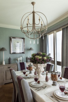 Фото интерьера столовой квартиры в стиле фьюжн