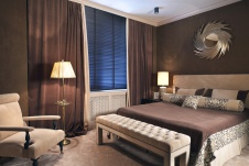 Фото интерьера спальни квартиры в стиле фьюжн