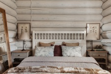 Фото интерьера спальни небольшого дома в эко стиле