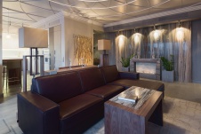 Фото интерьера каминной квартиры в современном стиле