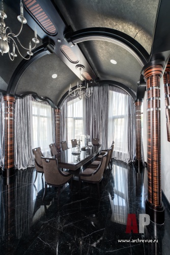 Фото интерьера столовой гостевого дома в стиле ар-деко