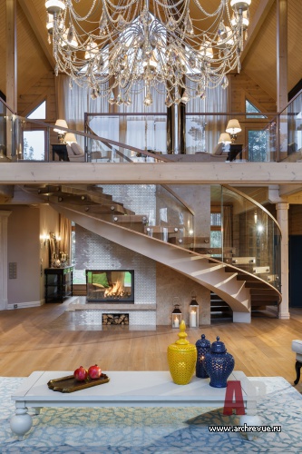 Фото интерьера лестничного холла дома в скандинавском стиле Фото интерьера лестницы дома в скандинавском стиле