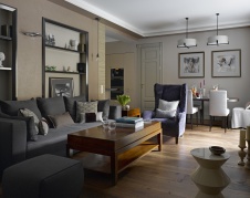 Фото интерьера гостиной небольшой квартиры в стиле фьюжн