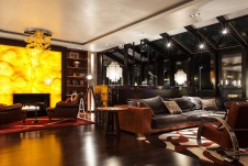 Фото интерьера каминной квартиры в стиле ар-деко