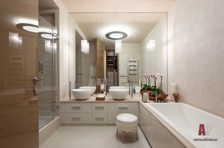 Фото интерьера санузла квартиры в современном стиле Фото интерьера ванной квартиры в современном стиле