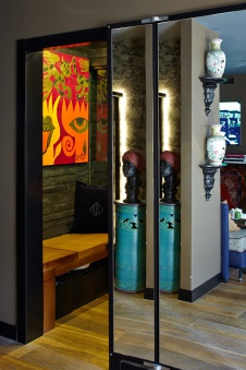 Фото интерьера санузла небольшой квартиры в стиле фьюжн