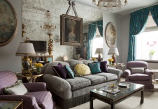 Фото интерьера зоны отдыха небольшой квартиры в стиле фьюжн