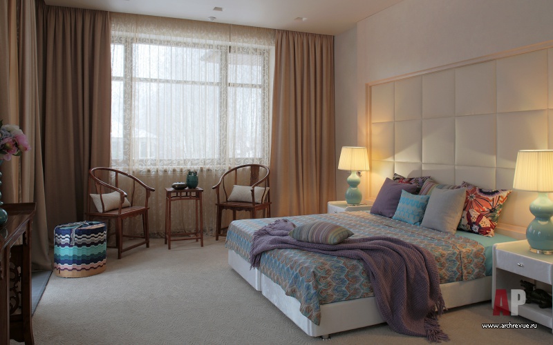 Фото интерьера спальни гостевого дома в стиле шале