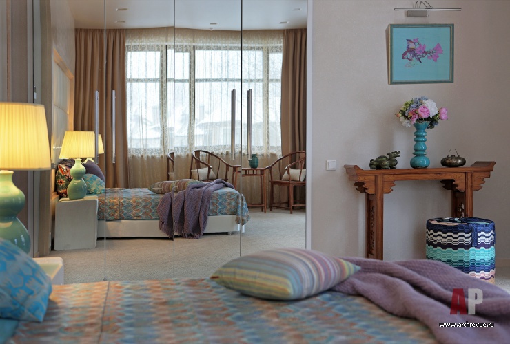 Фото интерьера спальни гостевого дома в стиле шале