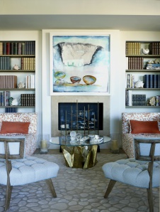 Фото интерьера каминной дома в стиле фьюжн