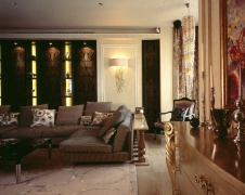 Фото интерьера зоны отдыха квартиры в стиле ар-деко