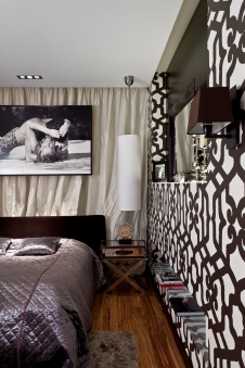 Фото интерьера спальни квартиры в стиле фьюжн