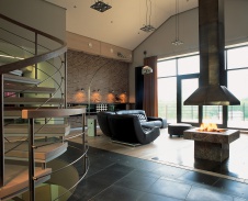 Фото интерьера каминной дома в стиле минимализм